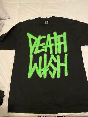 Men’s Black Short-Sleeve Tee with Neon Green Graphic